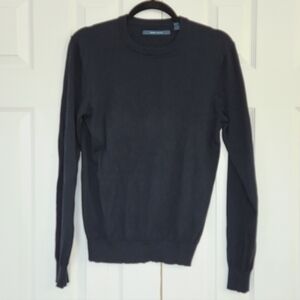 PERRY ELLIS NAVY BLUE FITTED PULLOVER CREW NECK SWEATER SMALL